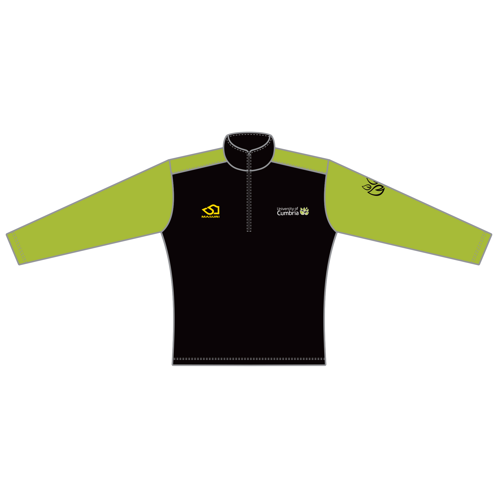 Men's ¼ Zip Tech Fleece Lime/Black - DELIVERY BEGINNING OF NOVEMBER